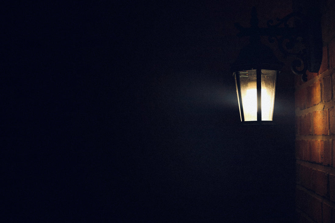 Wall mounted lantern attached to a brick house