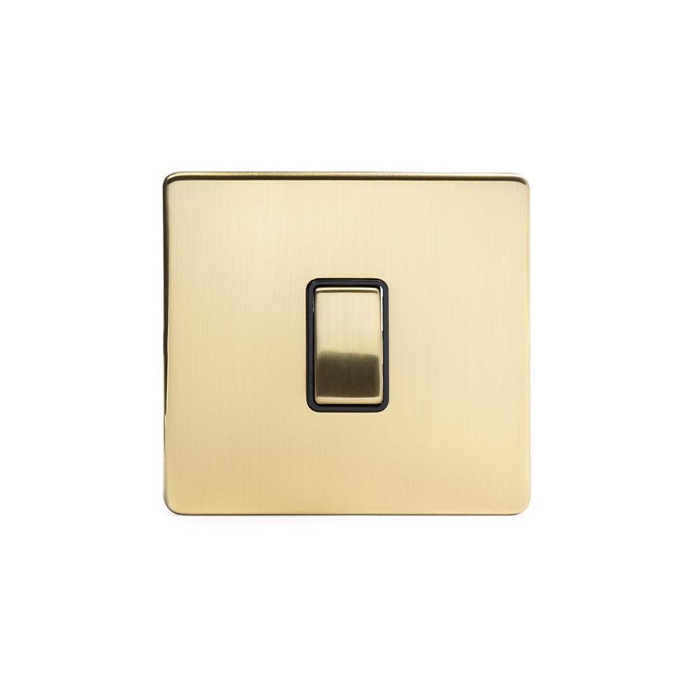 1 Gang Rocker Light Switch Brushed Brass - Bilden Home & Hardware Market