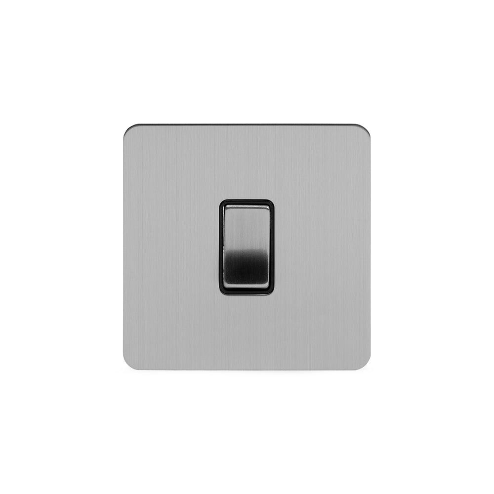 1 Gang Rocker Light Switch Brushed Chrome - Bilden Home & Hardware Market
