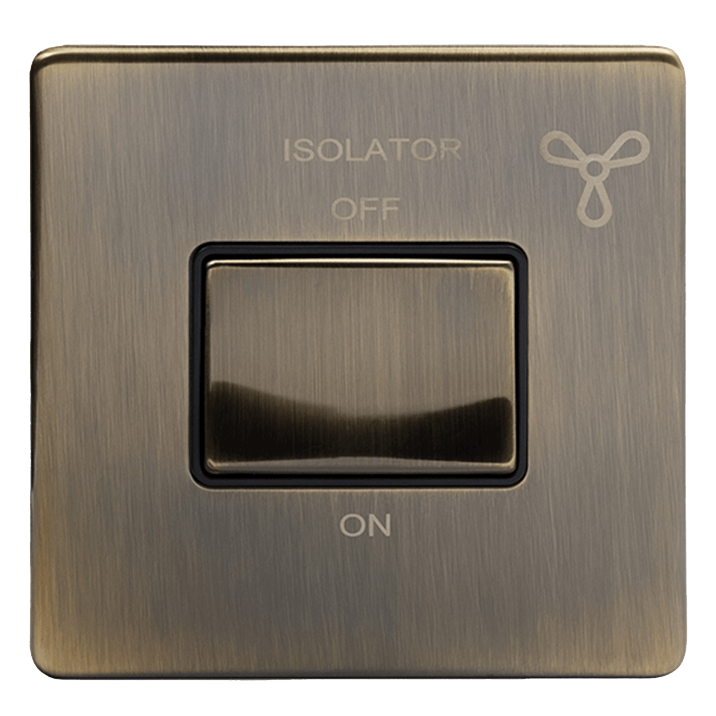 Aged Brass 3-Pole Fan Isolator Switch with Black Insert - Bilden Home & Hardware Market