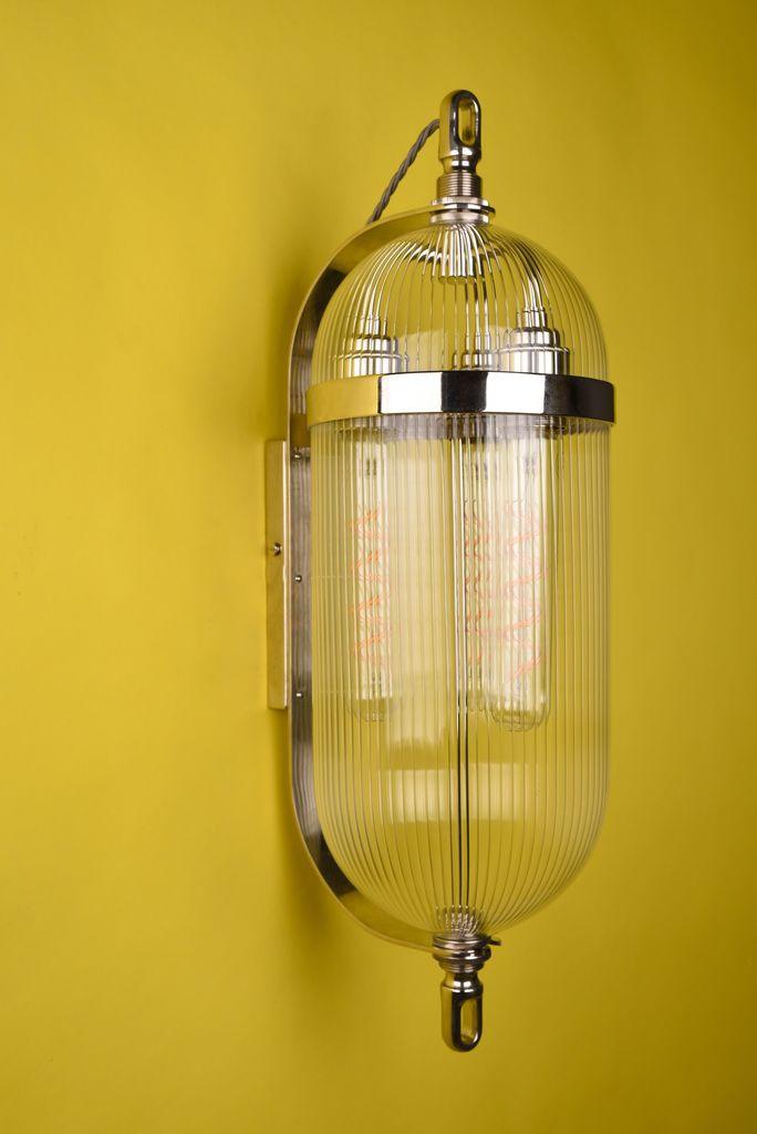 Antique Brass Ribbed Glass Wall Light Aston - Bilden Home & Hardware Market
