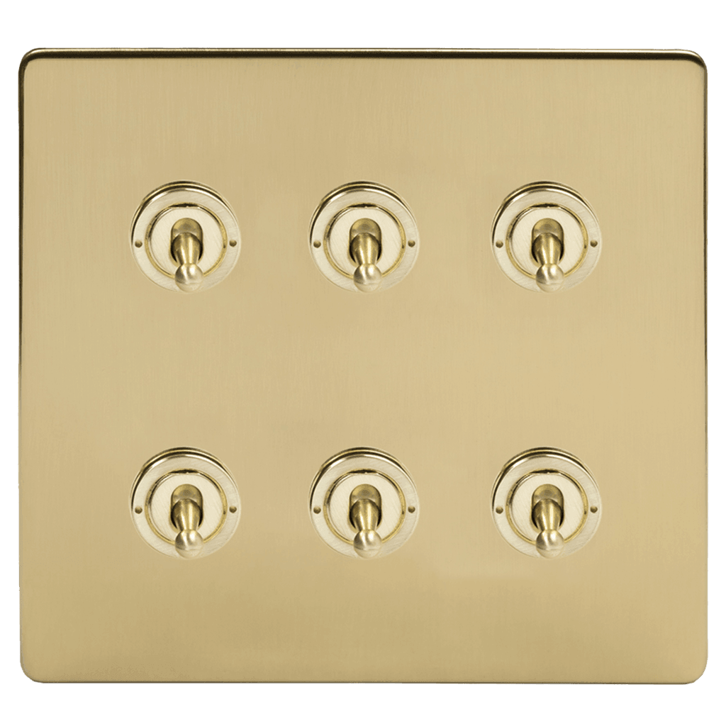 Brushed Brass 5, 6 & 8 Toggle Light Switch - Bilden Home & Hardware Market