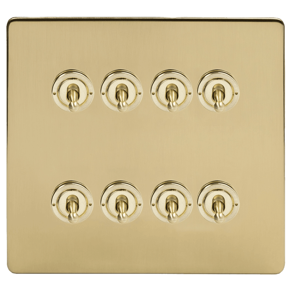 Brushed Brass 5, 6 & 8 Toggle Light Switch - Bilden Home & Hardware Market