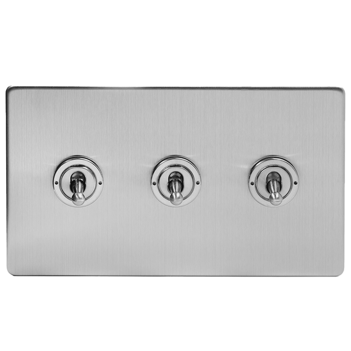Brushed Chrome 3 Gang Toggle Light Switch - Bilden Home & Hardware Market