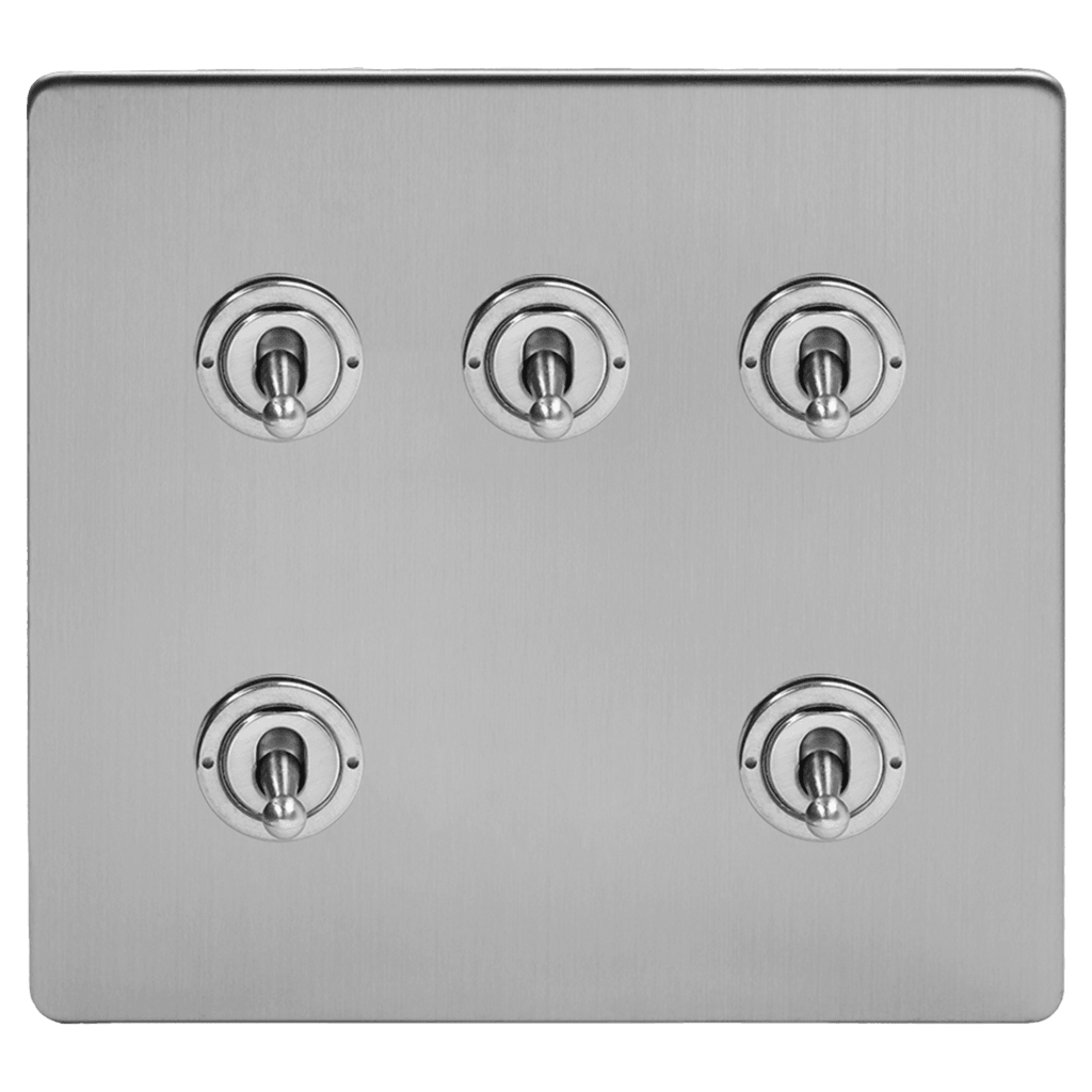 Brushed Chrome 5, 6 & 8 Toggle Light Switch - Bilden Home & Hardware Market