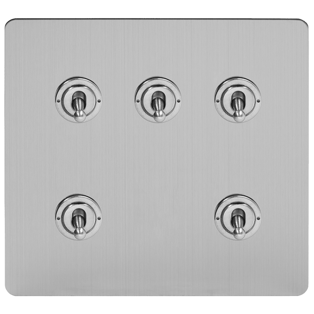 Brushed Chrome 5, 6 & 8 Toggle Light Switch - Bilden Home & Hardware Market