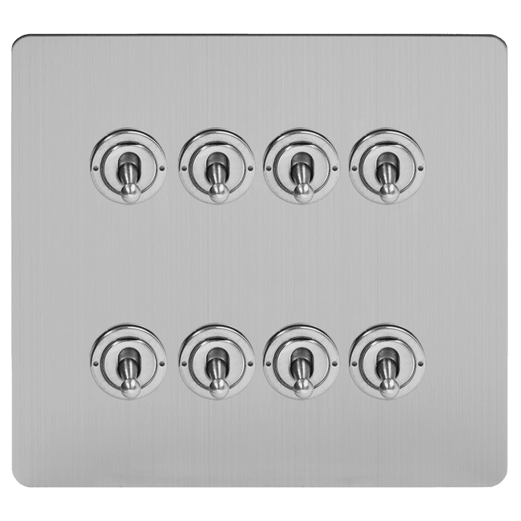 Brushed Chrome 5, 6 & 8 Toggle Light Switch - Bilden Home & Hardware Market