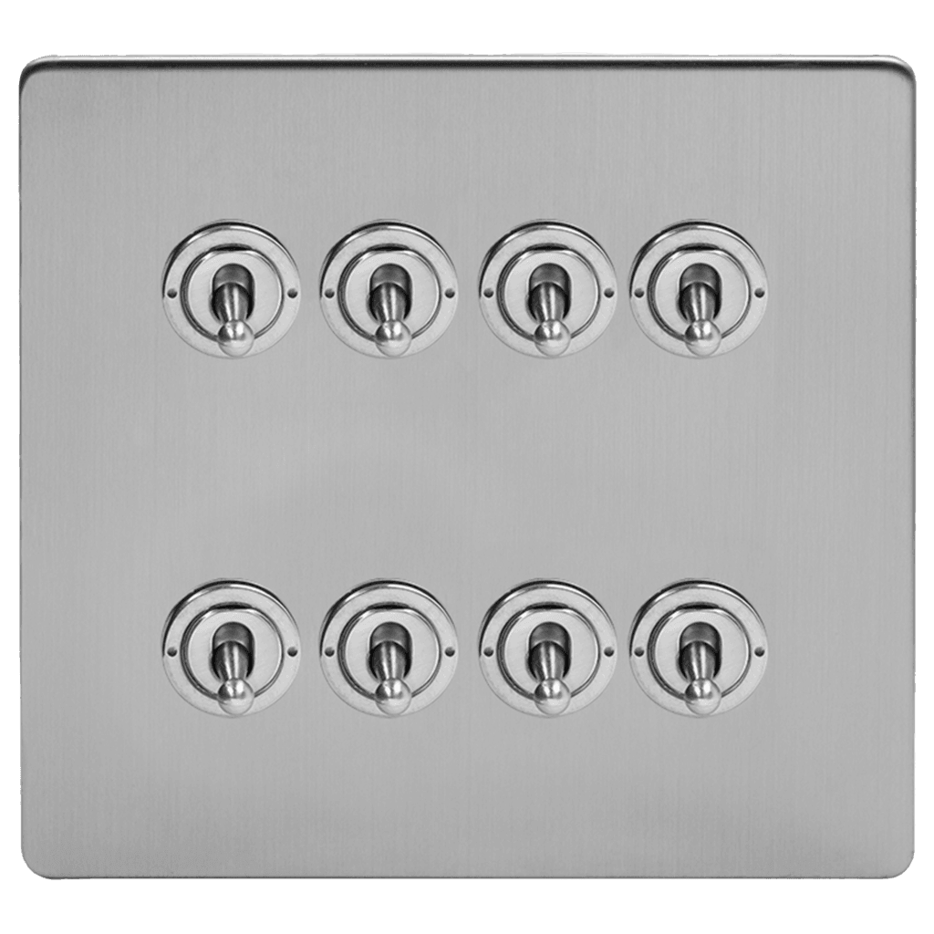 Brushed Chrome 5, 6 & 8 Toggle Light Switch - Bilden Home & Hardware Market