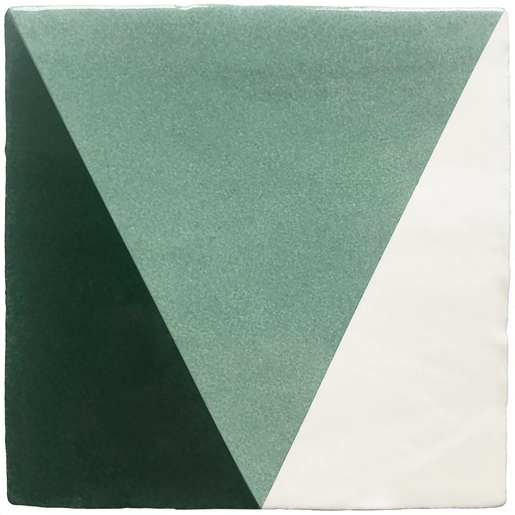 Green geometric tile
