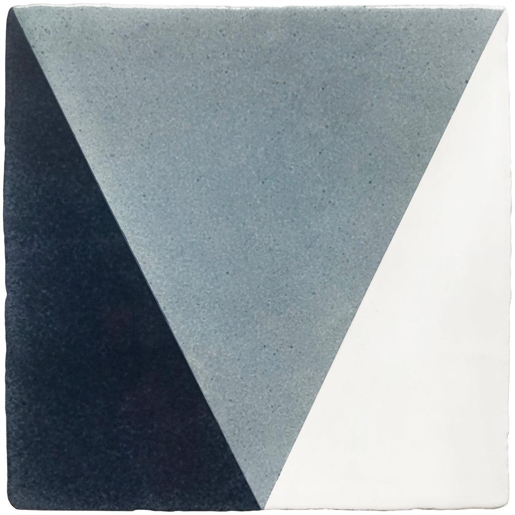 Blue geometric tile