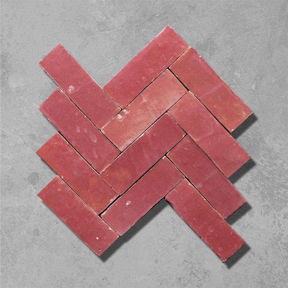 Cherry Pink Rectangular Bejmat Tile - Bilden Home & Hardware Market