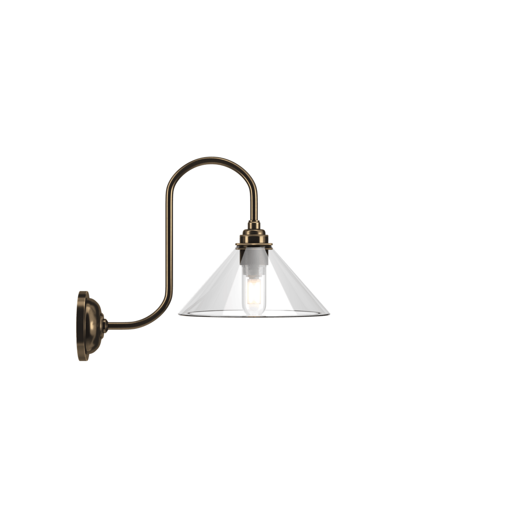 Coolie Clear Glass Swan Neck Wall Light Hay - Bilden Home & Hardware Market