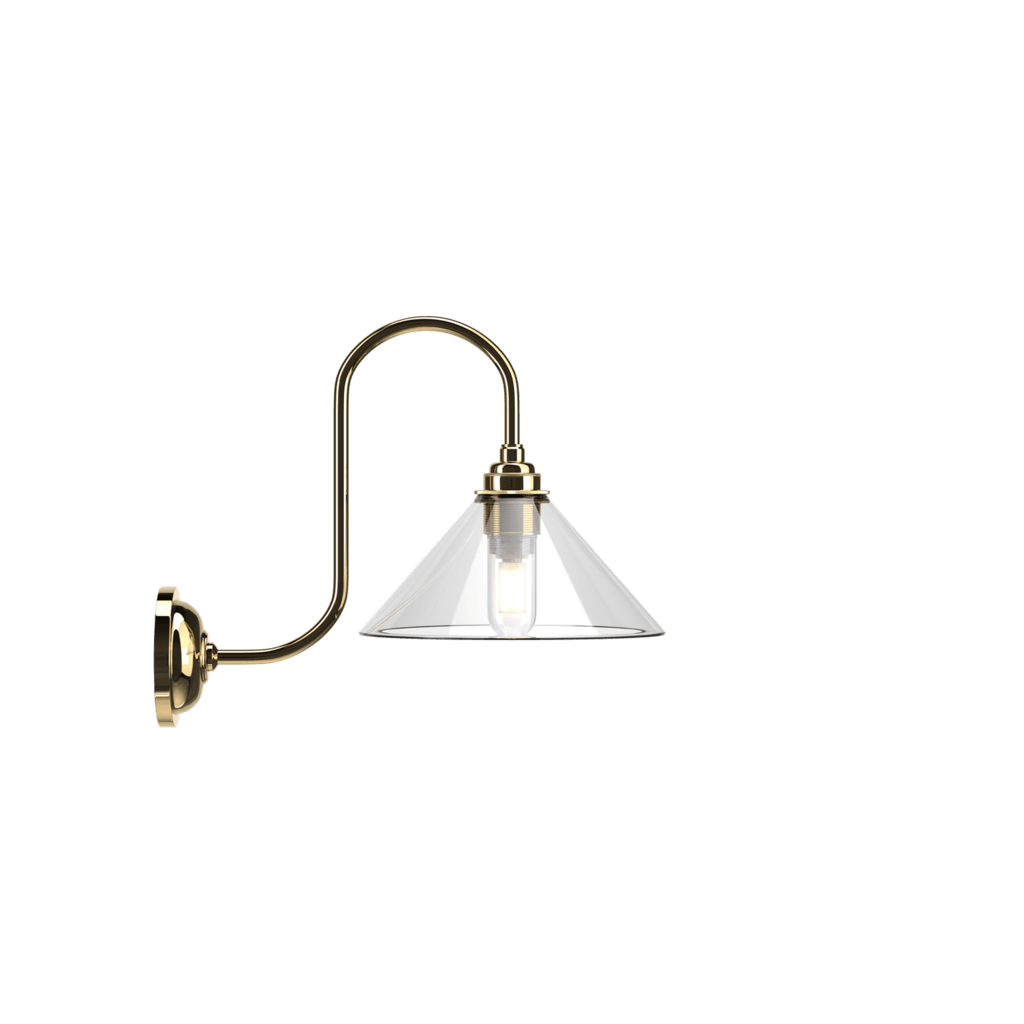 Coolie Clear Glass Swan Neck Wall Light Hay - Bilden Home & Hardware Market
