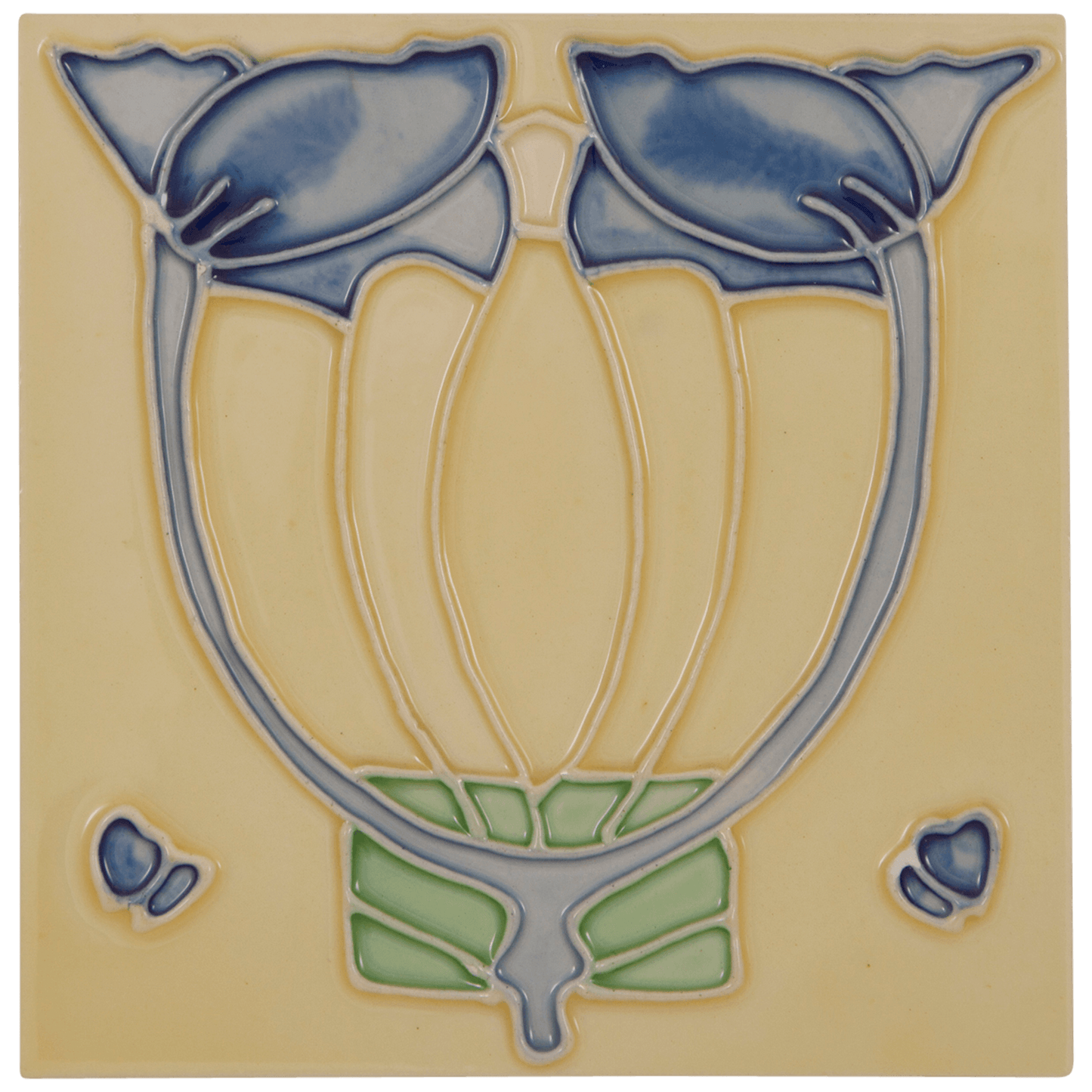 Hand Painted Fireplace Tiles Blue Flower Set of 10 - Bilden Home & Hardware Market
