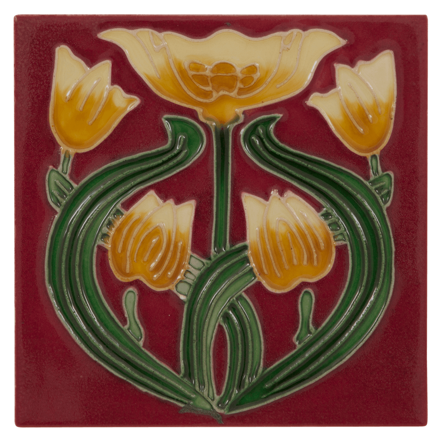 Hand Painted Fireplace Tiles Five Orange Flowers Set of 10 - Bilden Home & Hardware Market