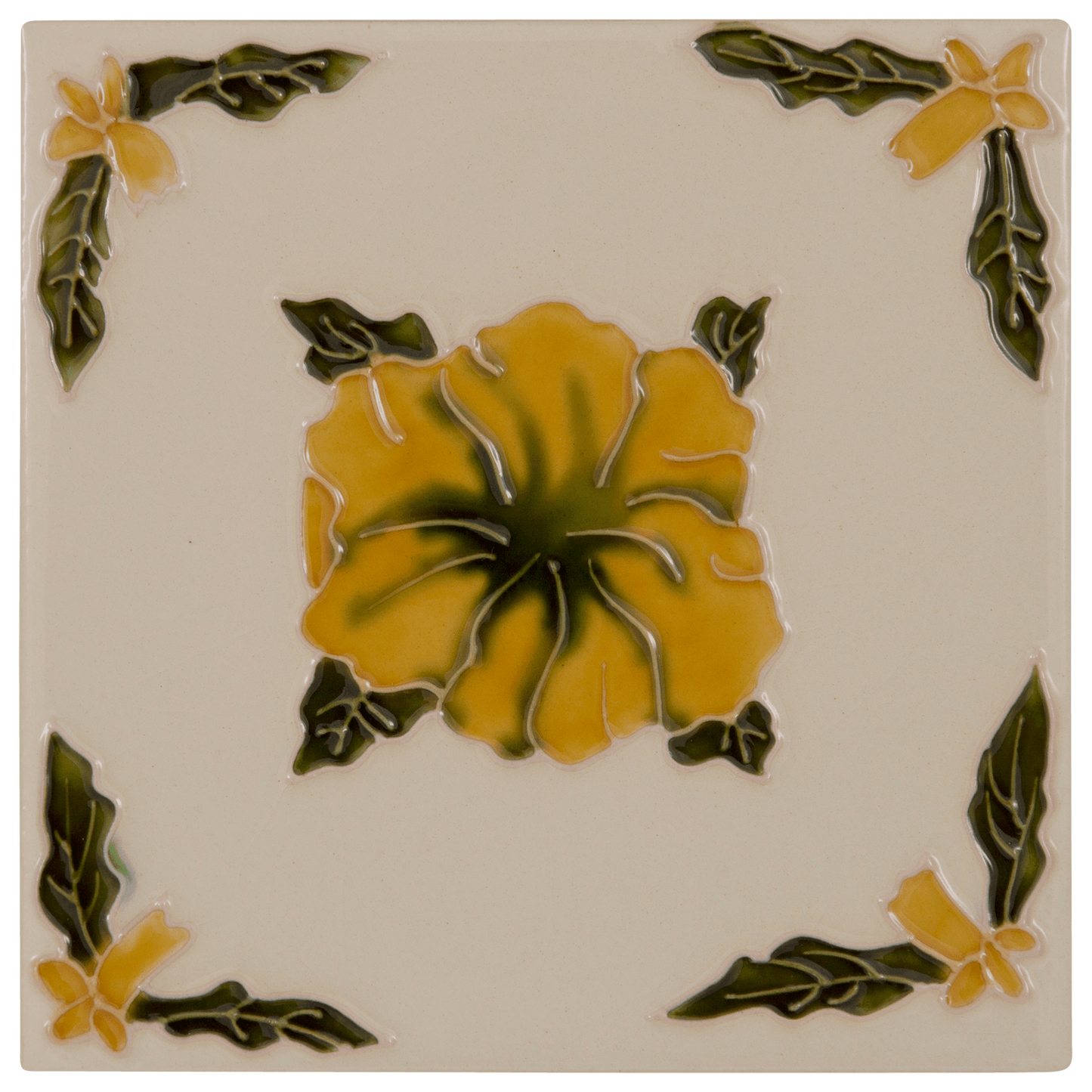 Hand Painted Fireplace Tiles Orange on Cream Set of 10 - Bilden Home & Hardware Market