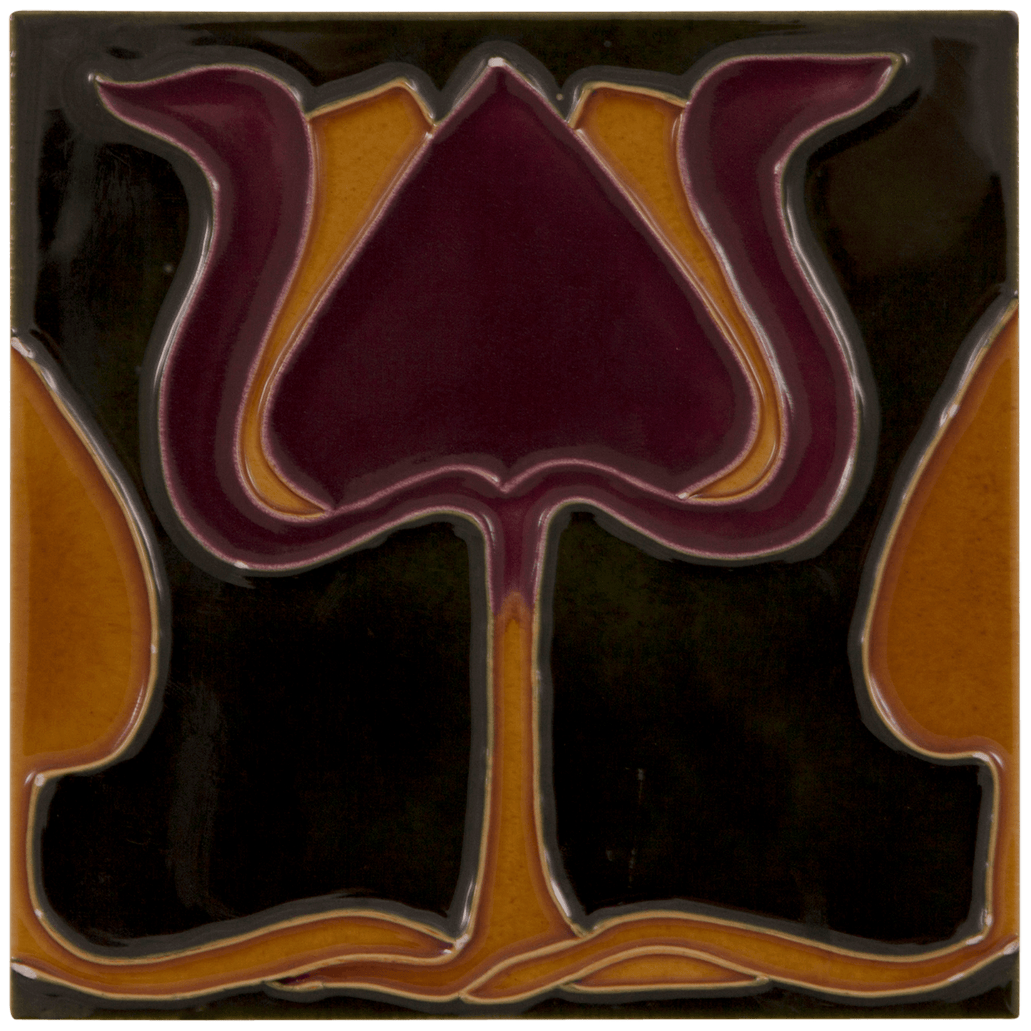 Hand Painted Fireplace Tiles Purple & Orange Tulip Set of 10 - Bilden Home & Hardware Market