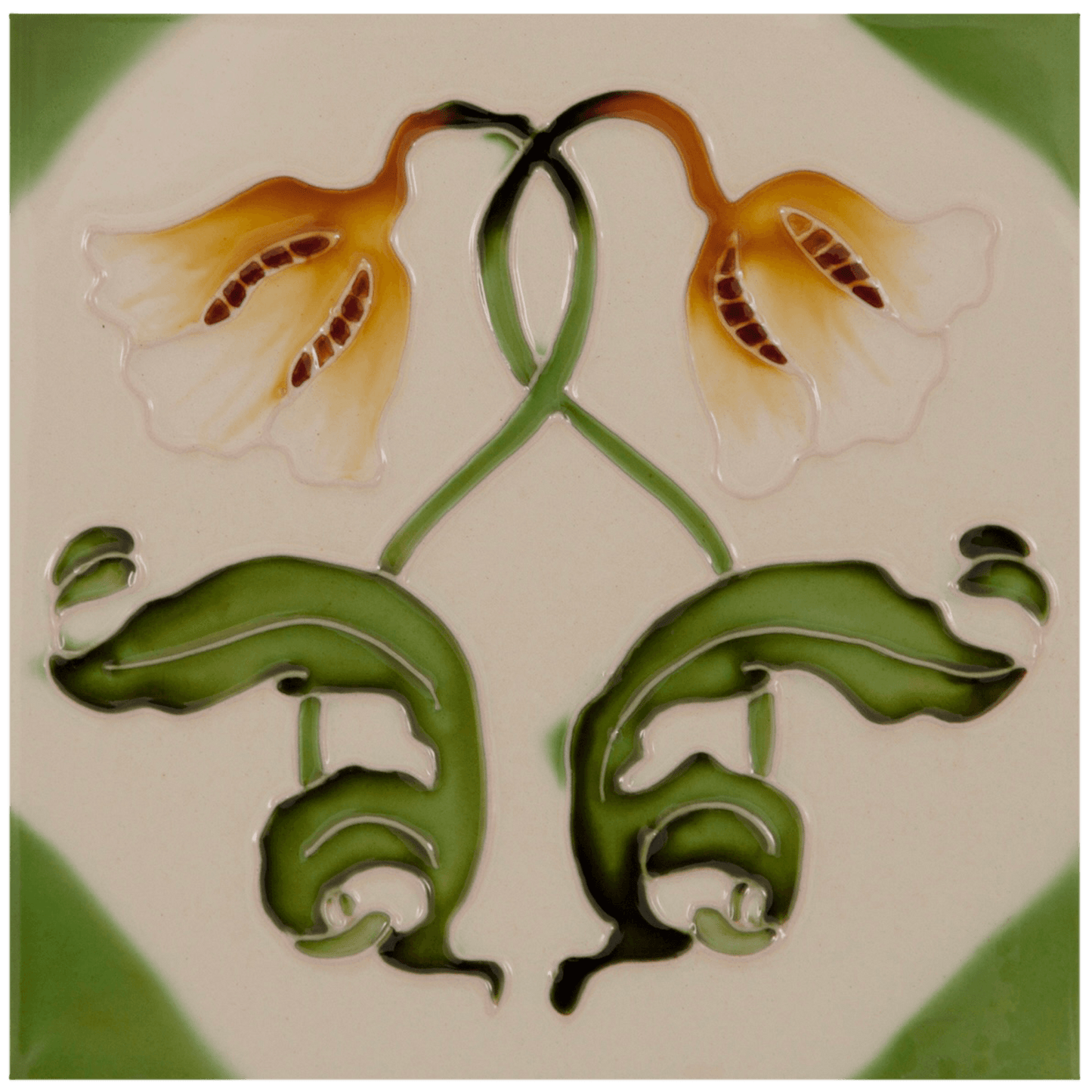 Hand Painted Fireplace Tiles Two Yellow Tulips Set of 10 - Bilden Home & Hardware Market