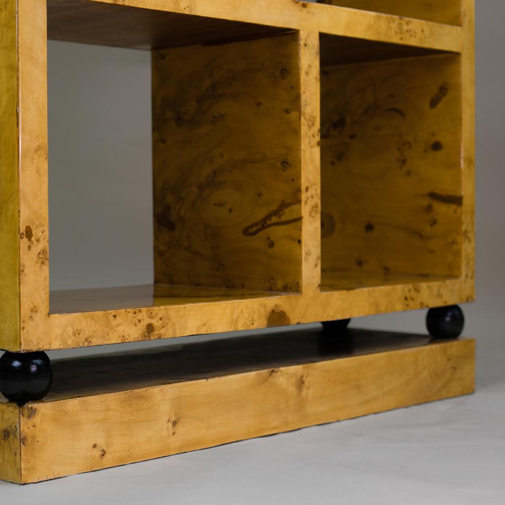 Mid-century Burl Wood Double Bookcase - Bilden Home & Hardware Market