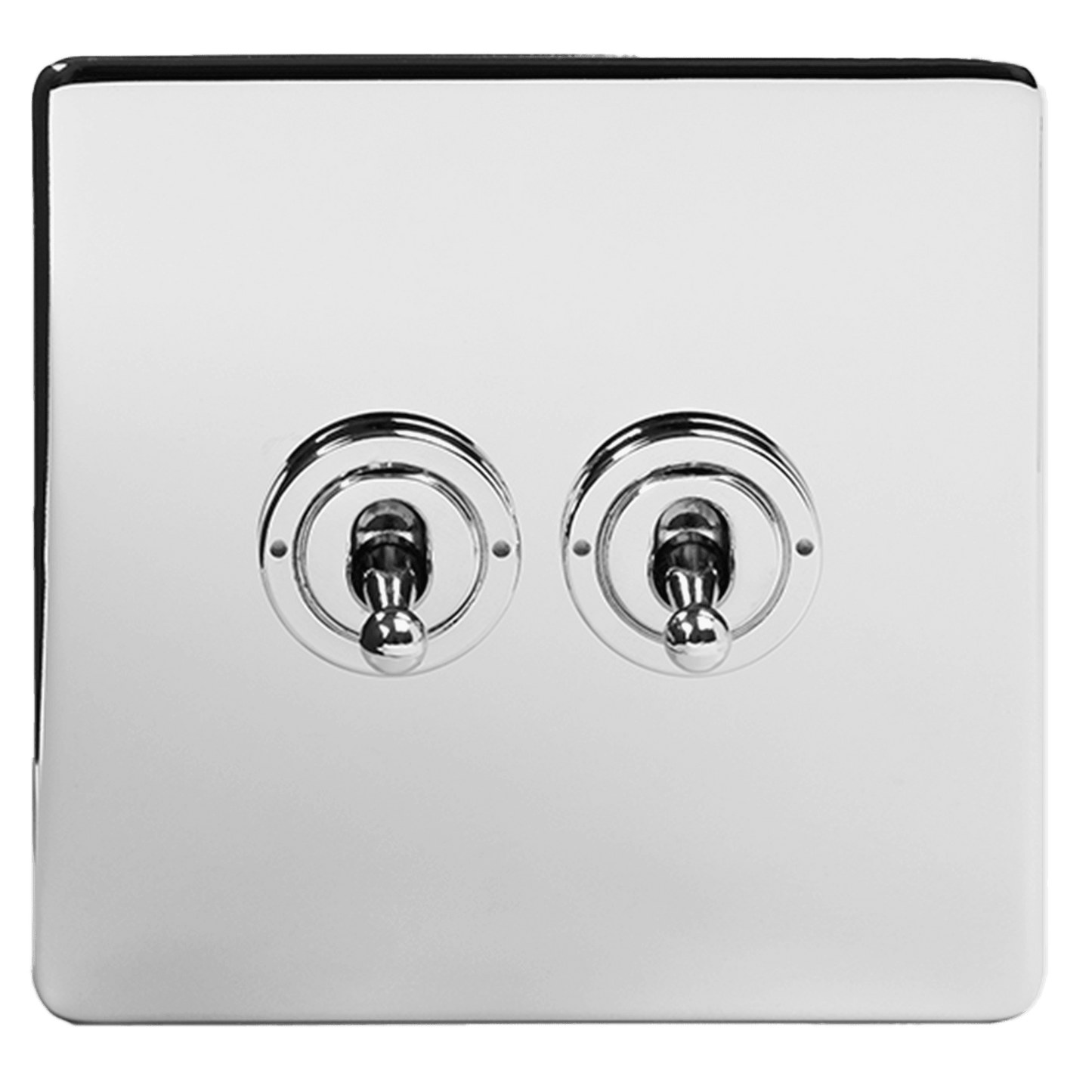 Polished Chrome 2 Gang Toggle Light Switch - Bilden Home & Hardware Market