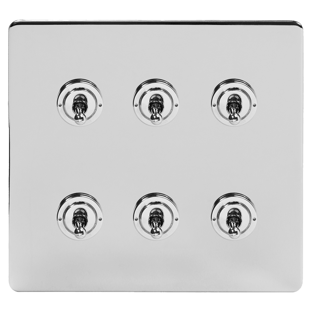 Polished Chrome 5, 6 & 8 Toggle Light Switch - Bilden Home & Hardware Market