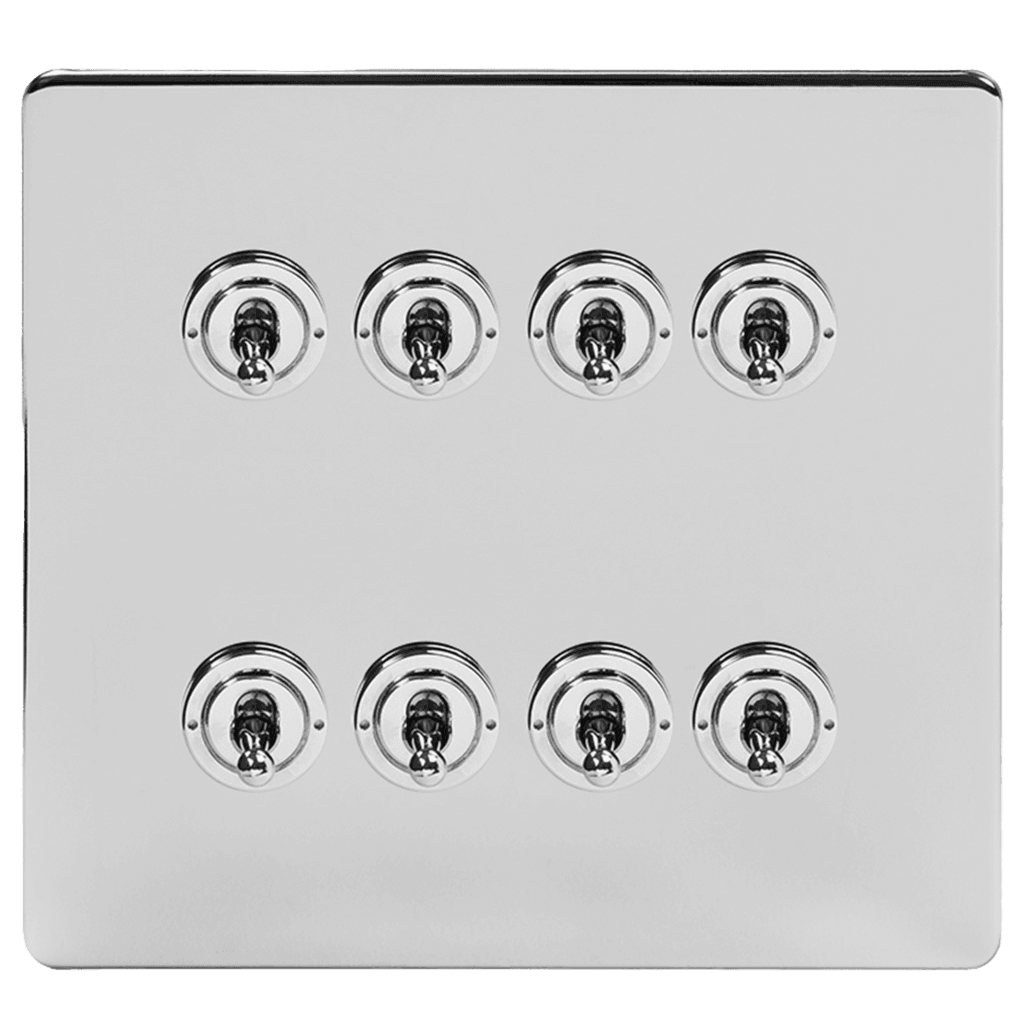 Polished Chrome 5, 6 & 8 Toggle Light Switch - Bilden Home & Hardware Market