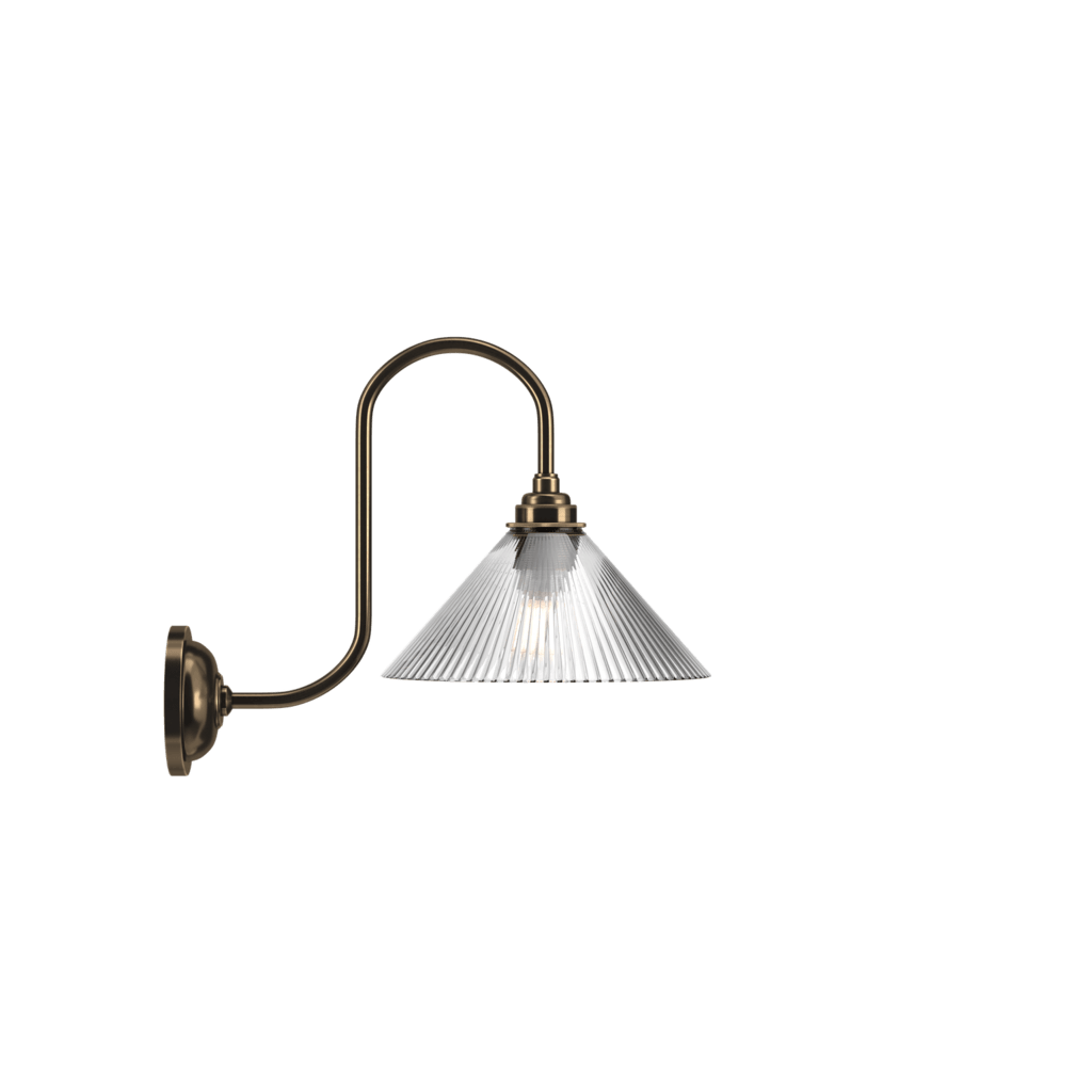 Ribbed Glass Swan Neck Wall Light Hay - Bilden Home & Hardware Market