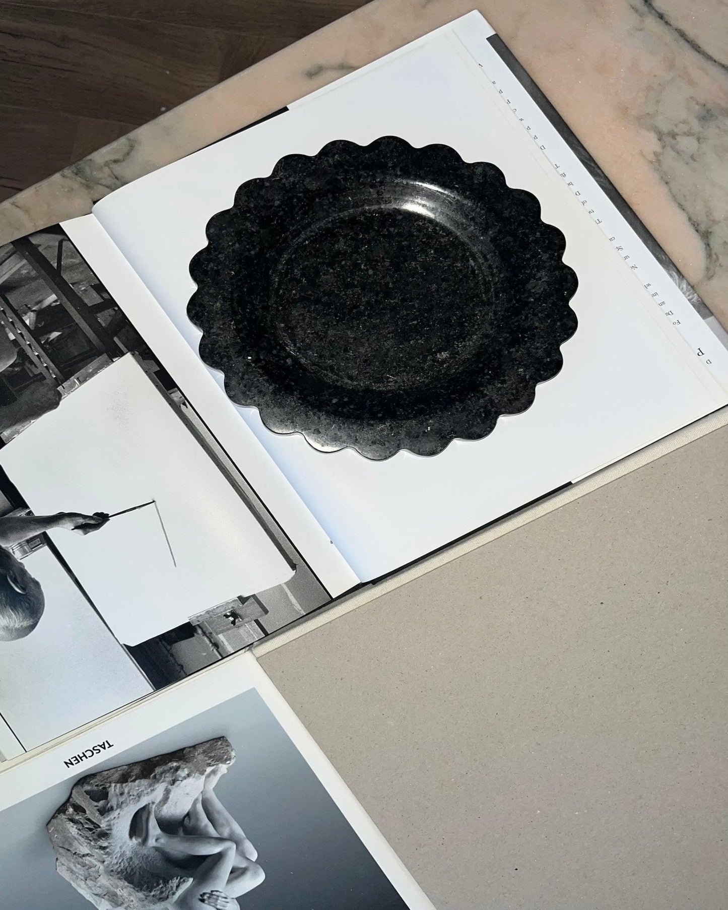 Round Scallop Marble Tray - Bilden Home & Hardware Market