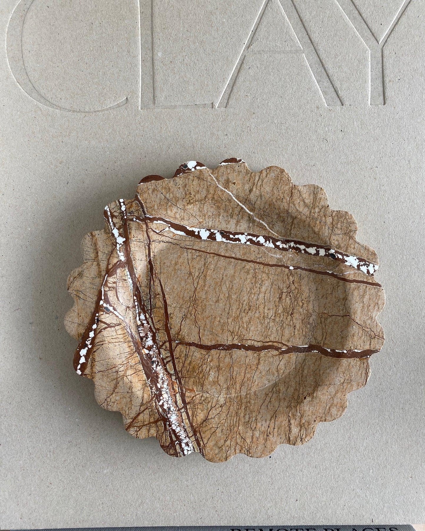 Round Scallop Marble Tray - Bilden Home & Hardware Market