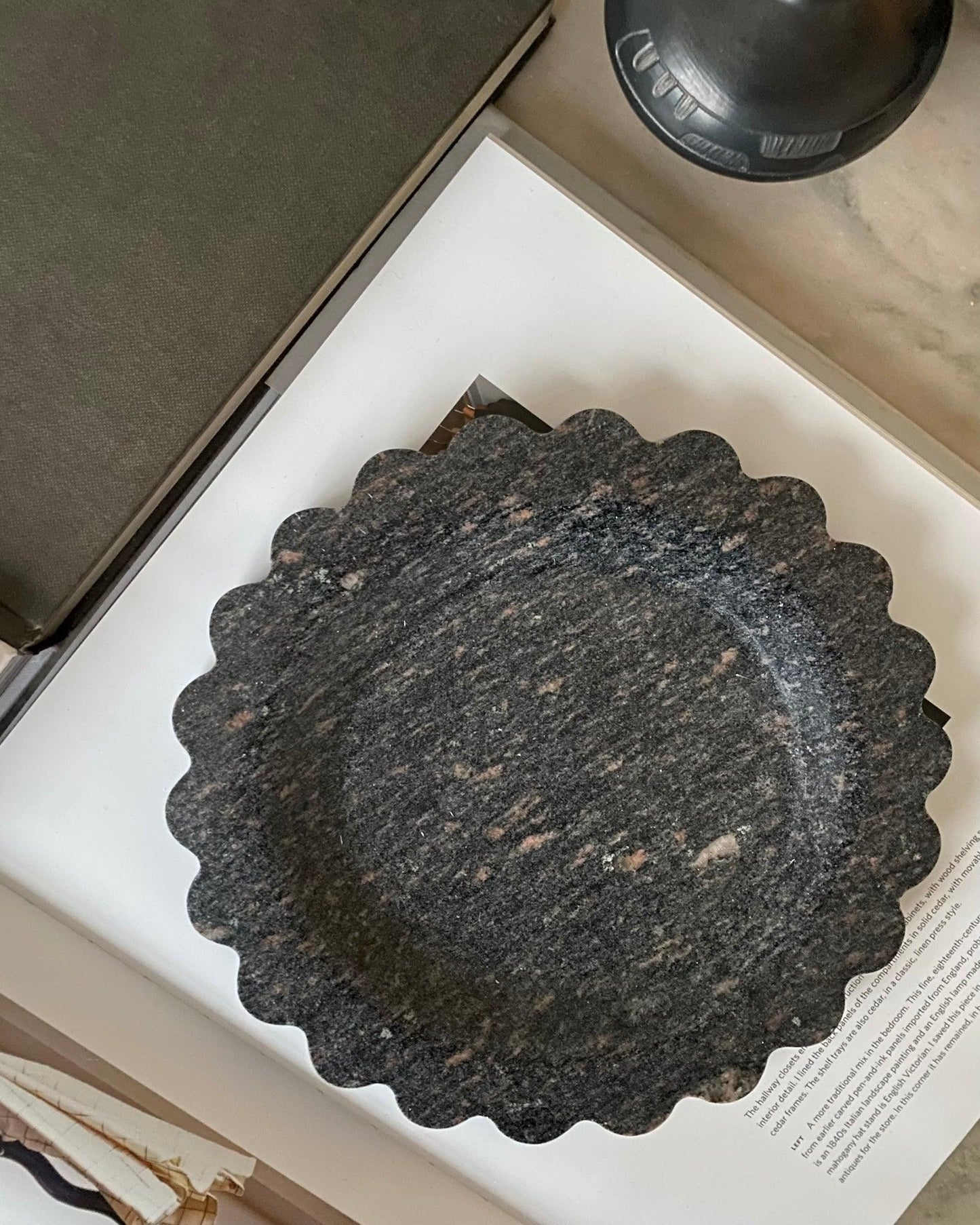 Round Scallop Marble Tray - Bilden Home & Hardware Market