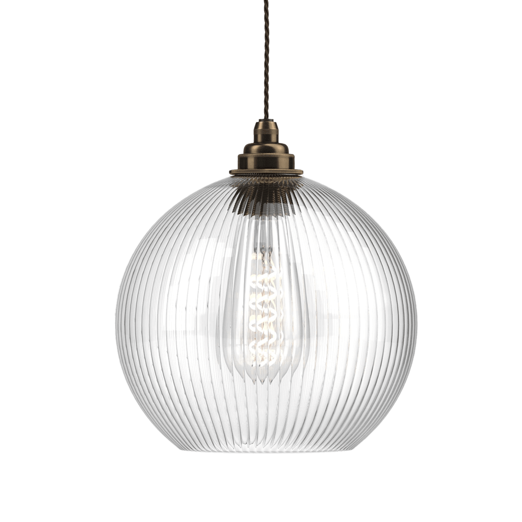Skinny Ribbed Glass Globe Pendant Light - Bilden Home & Hardware Market