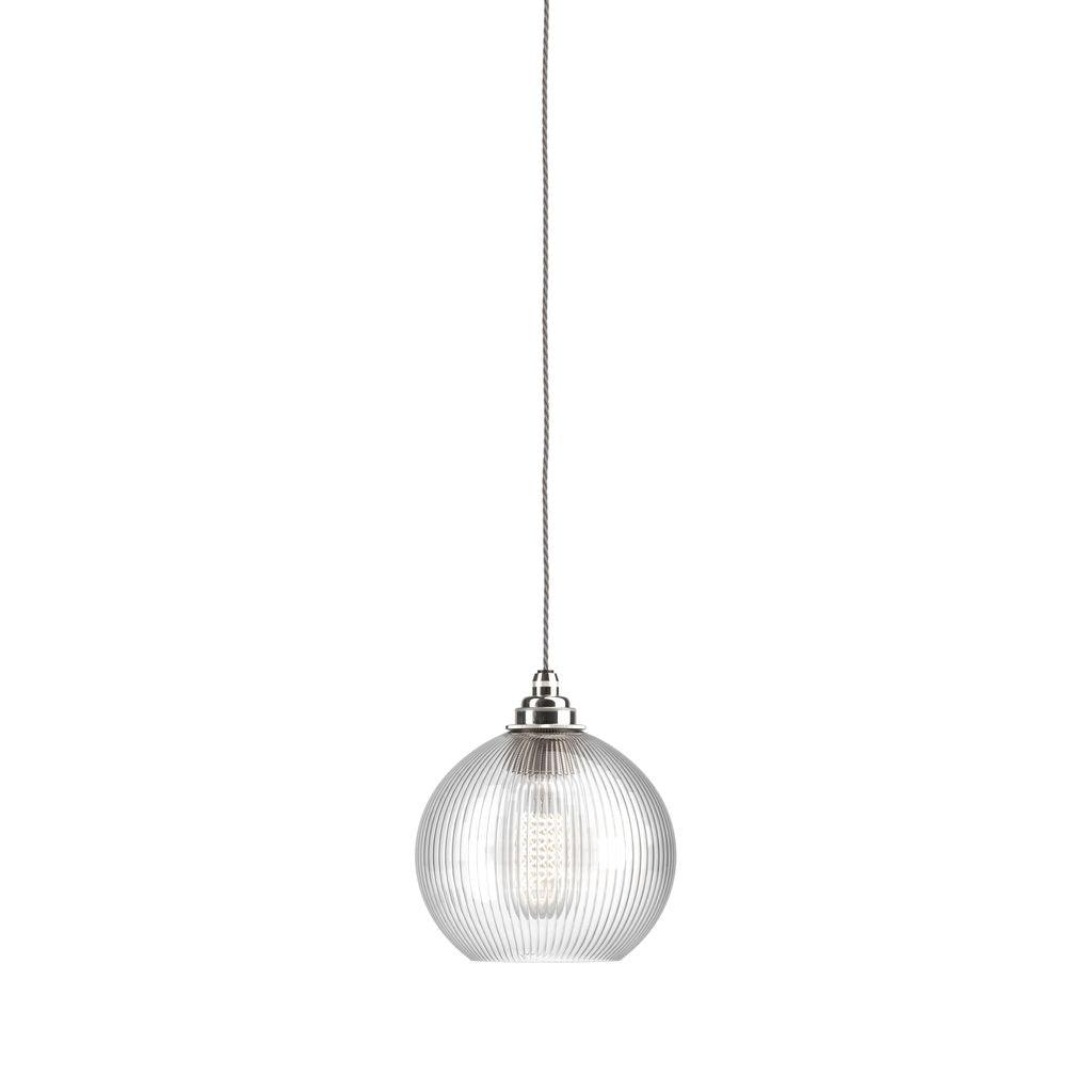 Skinny Ribbed Glass Globe Pendant Light - Bilden Home & Hardware Market