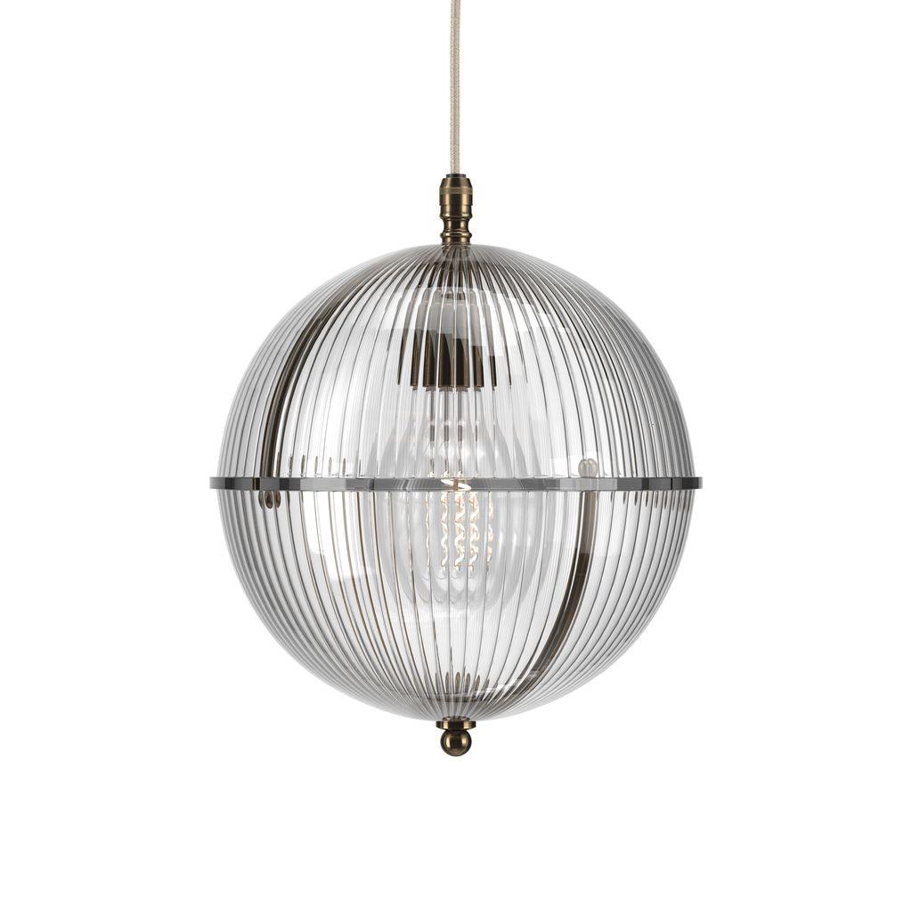 Skinny Ribbed Glass Globe Pendant Light Grafton - Bilden Home & Hardware Market