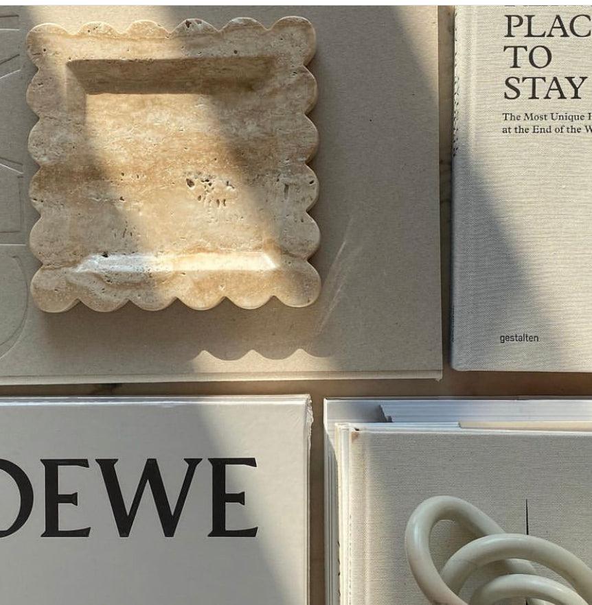 Square Scallop Marble Tray - Bilden Home & Hardware Market