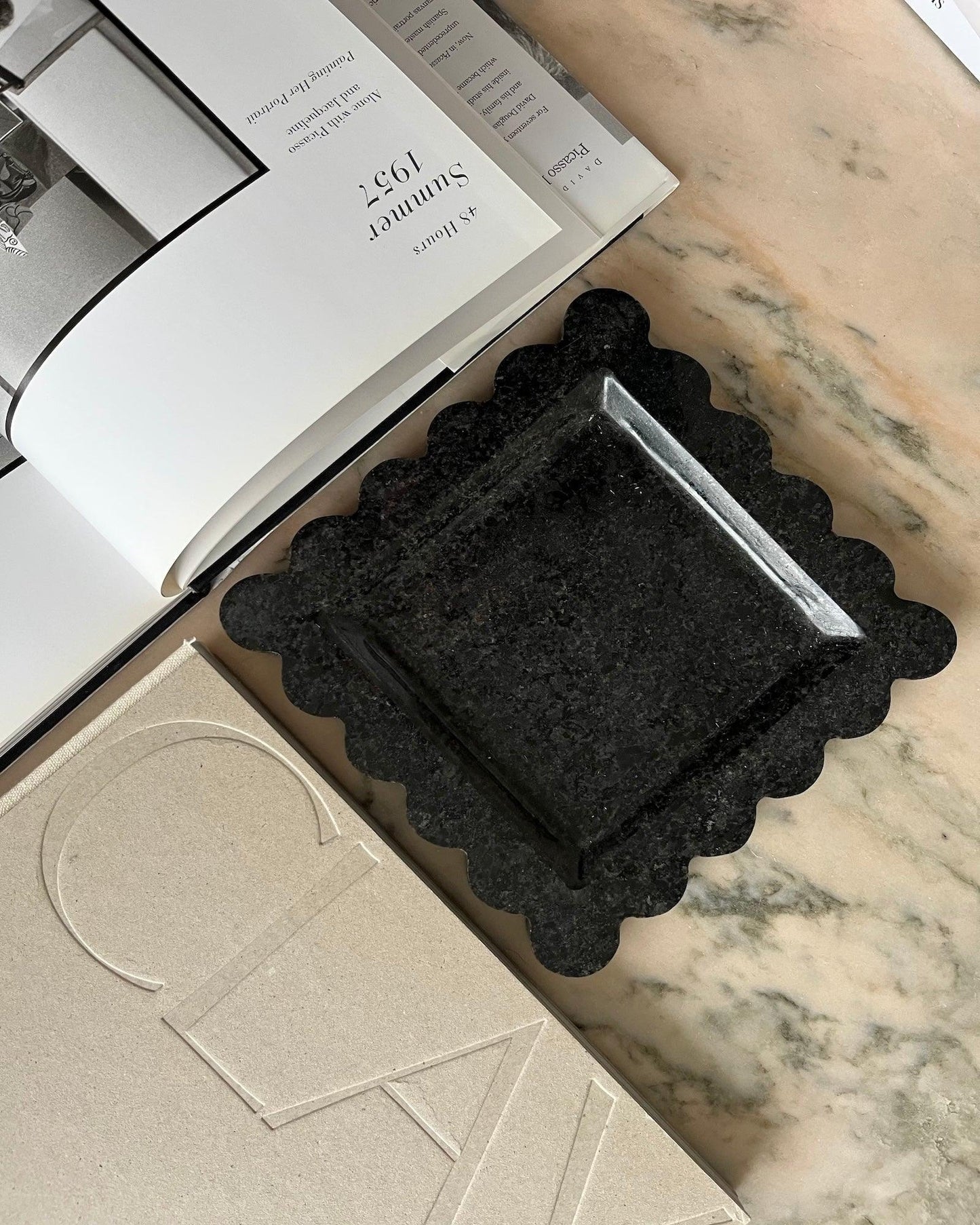 Square Scallop Marble Tray - Bilden Home & Hardware Market