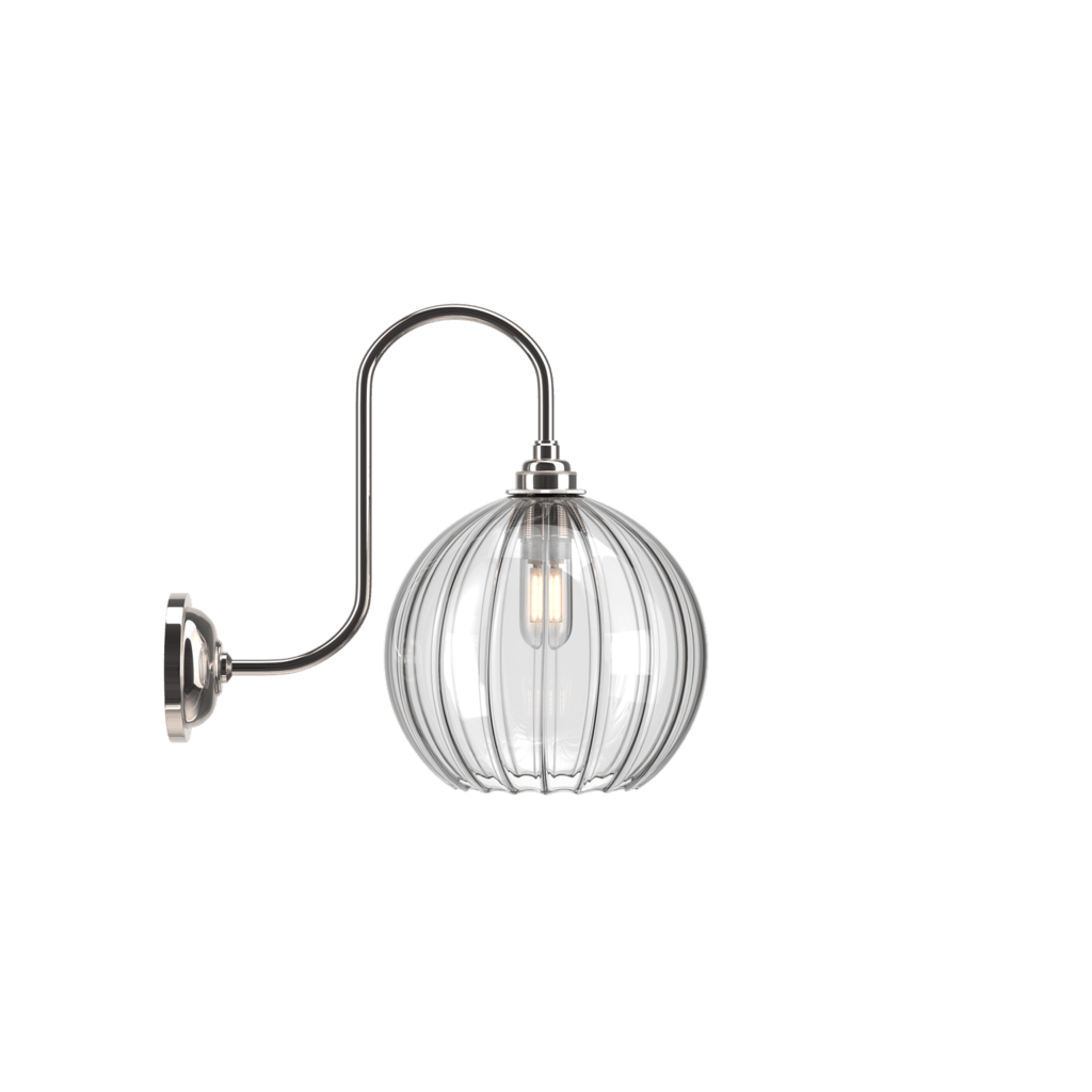 Swan Neck Ribbed Glass Wall Light Hereford - Bilden Home & Hardware Market