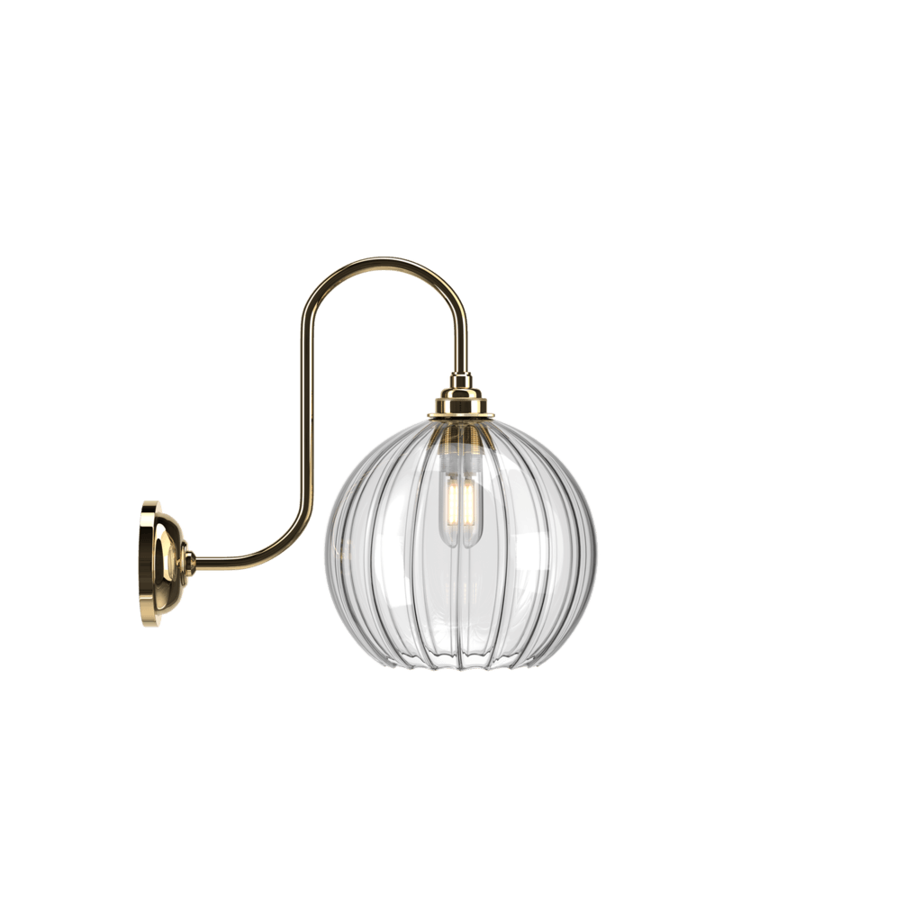 Swan Neck Ribbed Glass Wall Light Hereford - Bilden Home & Hardware Market