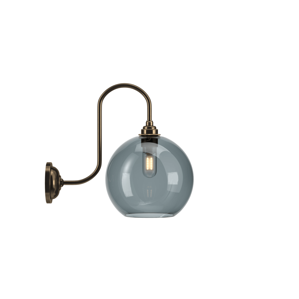 Swan Neck Smoked Glass Wall Light Hereford - Bilden Home & Hardware Market