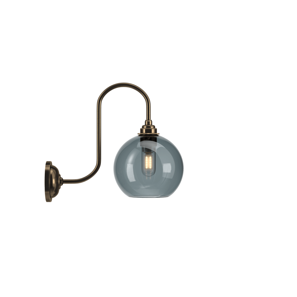 Swan Neck Smoked Glass Wall Light Hereford - Bilden Home & Hardware Market