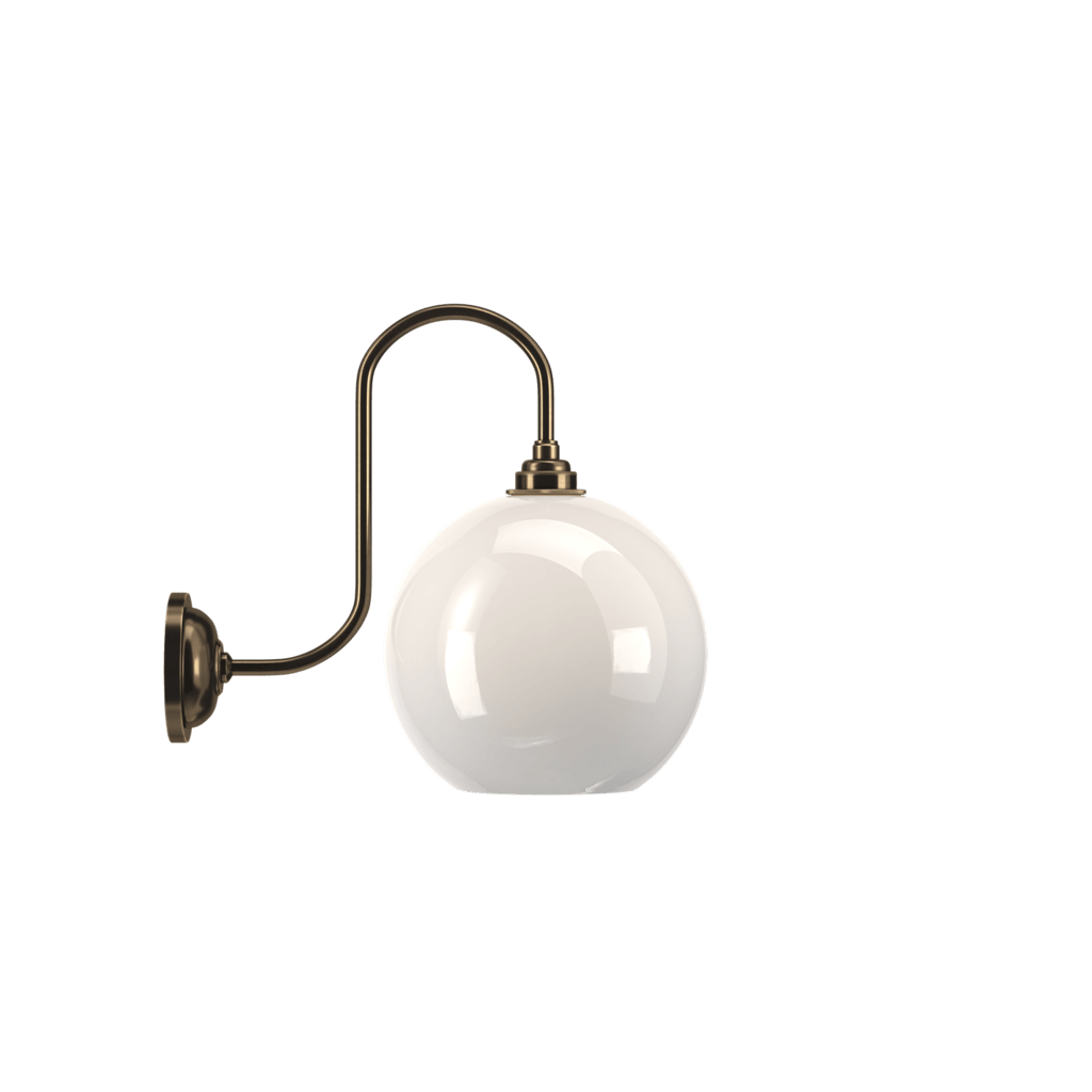 Swan Neck White Glass Wall Light Hereford - Bilden Home & Hardware Market