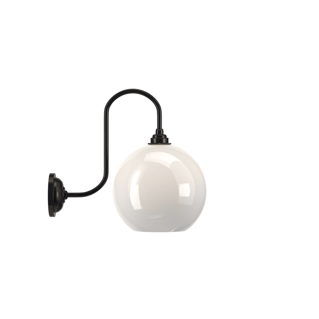 Swan Neck White Glass Wall Light Hereford - Bilden Home & Hardware Market