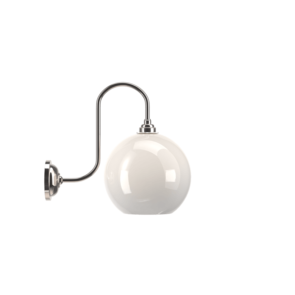 Swan Neck White Glass Wall Light Hereford - Bilden Home & Hardware Market
