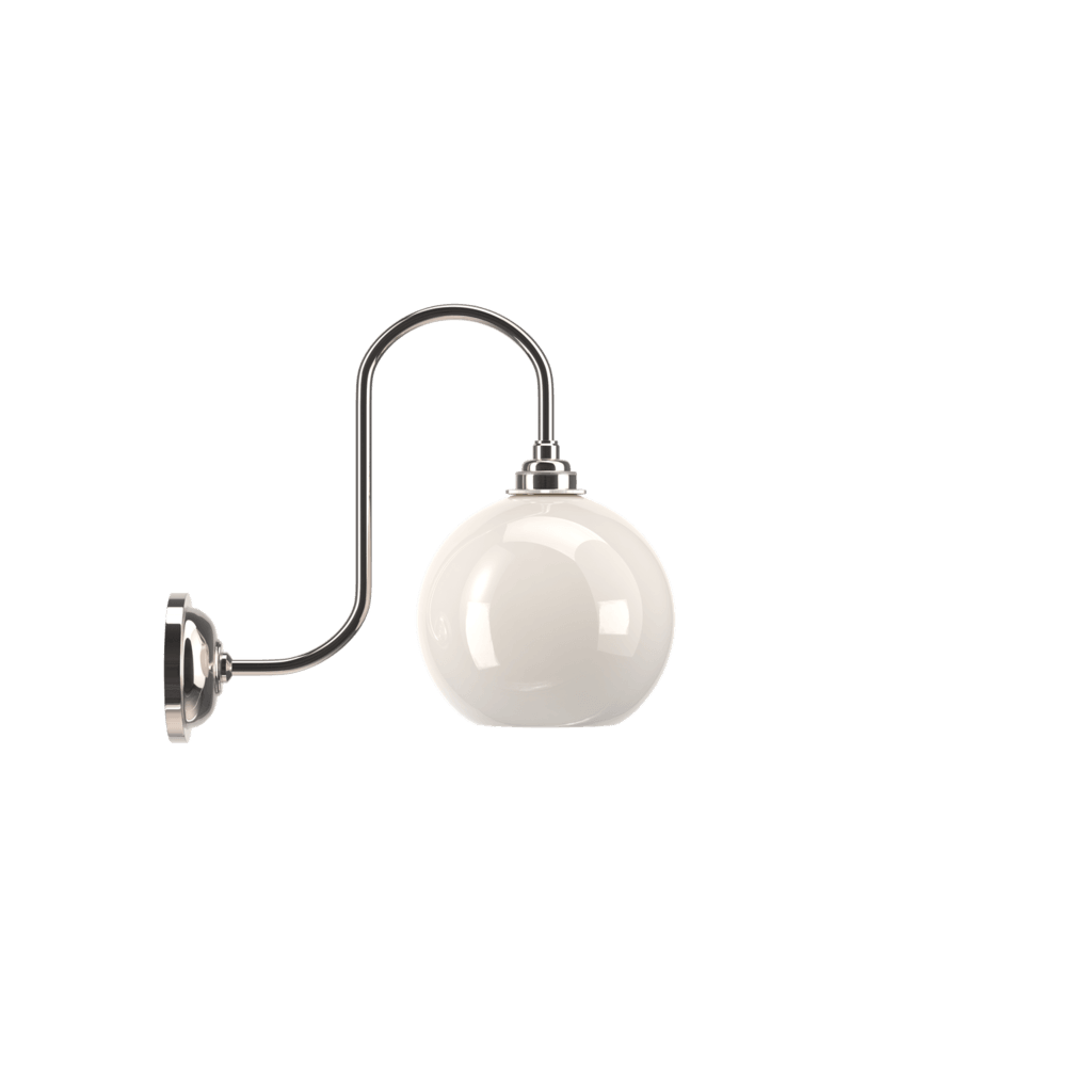 Swan Neck White Glass Wall Light Hereford - Bilden Home & Hardware Market