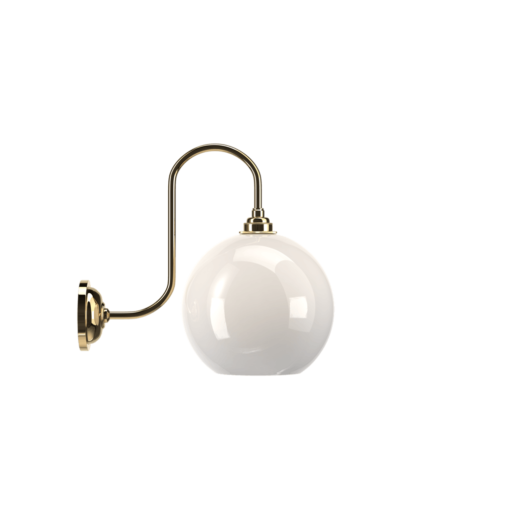 Swan Neck White Glass Wall Light Hereford - Bilden Home & Hardware Market