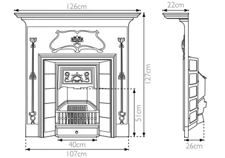 Verona Art Nouveau Cast Iron Fireplace - Bilden Home & Hardware Market