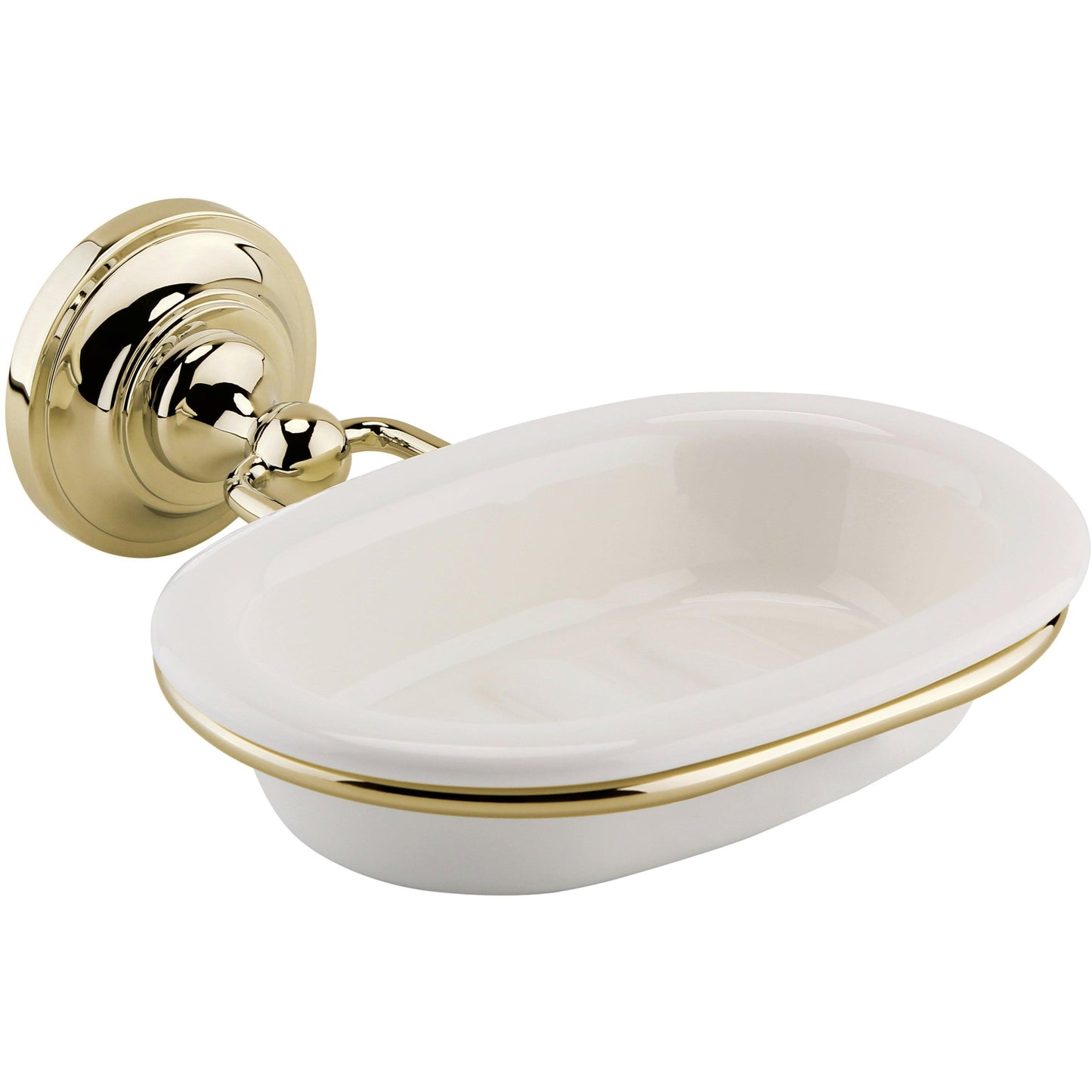 Victrion Ceramic Soap Dish with Chrome Holder - Bilden Home & Hardware Market
