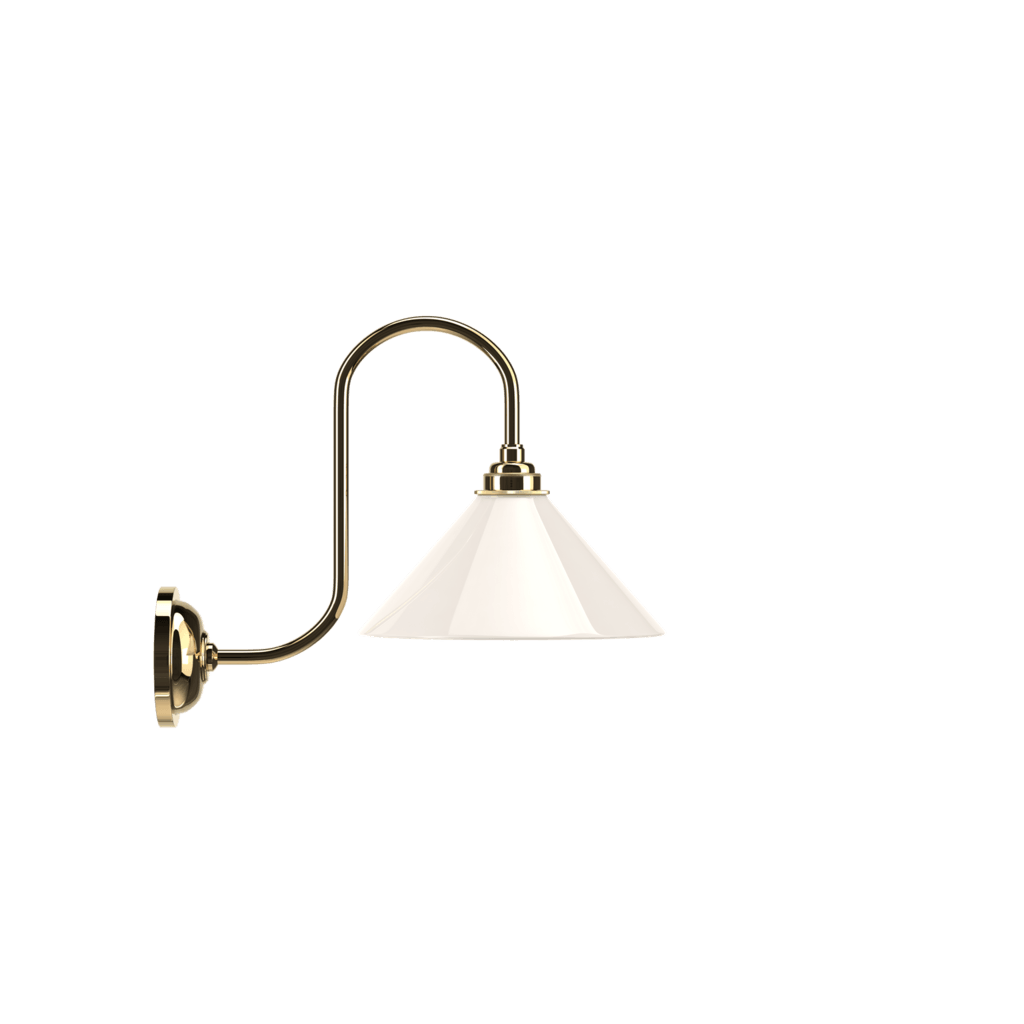 White Glass Swan Neck Wall Light Hay - Bilden Home & Hardware Market