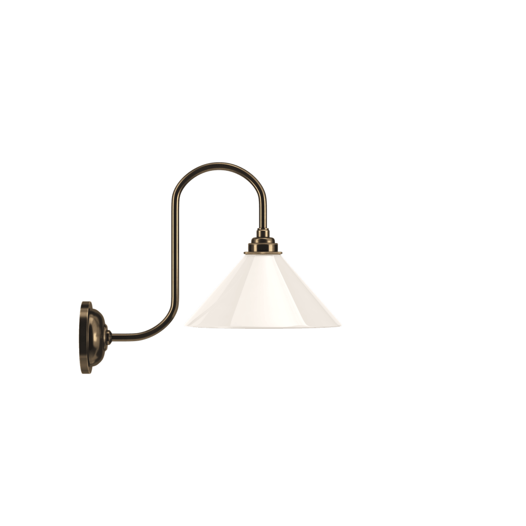 White Glass Swan Neck Wall Light Hay - Bilden Home & Hardware Market