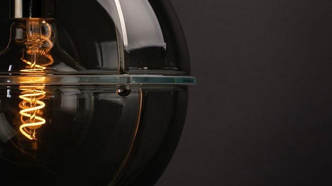 Smoked glass globe pendant light