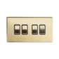 4 Gang Rocker Light Switch Brushed Brass - Bilden Home & Hardware Market